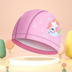 Kids Swimming Cap Cartoon Pattern Waterproof Ear Protection