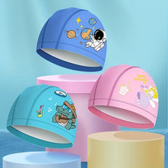 Kids Swimming Cap Cartoon Pattern Waterproof Ear Protection