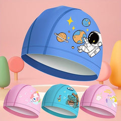 Kids Swimming Cap Cartoon Pattern Waterproof Ear Protection