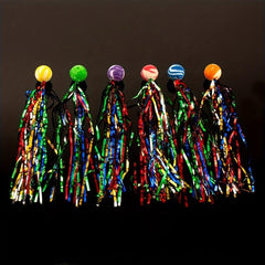 6pcs Ribbon Bouncy Balls Parent child Interactive Party Random Colors