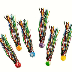 6pcs Ribbon Bouncy Balls Parent child Interactive Party Random Colors