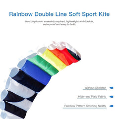 Rainbow Double Line Stunt Kite Combo 1.4m & 2x30m Line
