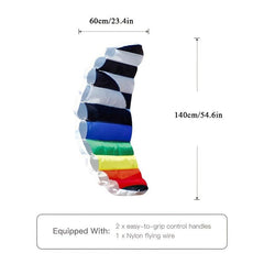 Rainbow Double Line Stunt Kite Combo 1.4m & 2x30m Line
