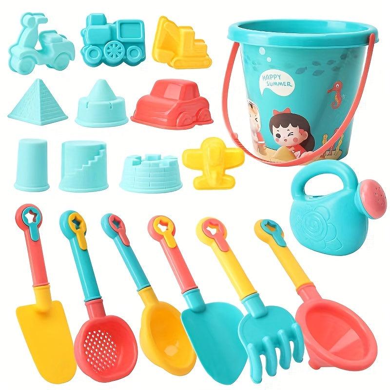 18pcs Beach Toy Set Baby Outdoor Tool Sand Bucket Digging Sand Bucket