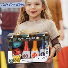 Kids Bowling Toy Set - 6 Pins, 2 Balls