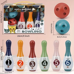 Kids Bowling Toy Set - 6 Pins, 2 Balls