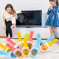 Kids Bowling Toy Set - 6 Pins, 2 Balls