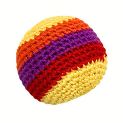 6 Colorful Crochet Geometric Pattern Hacky Sacks for Kids & Adults