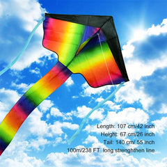 Rainbow Diamond Kite for Kids & Adults Easy to Fly