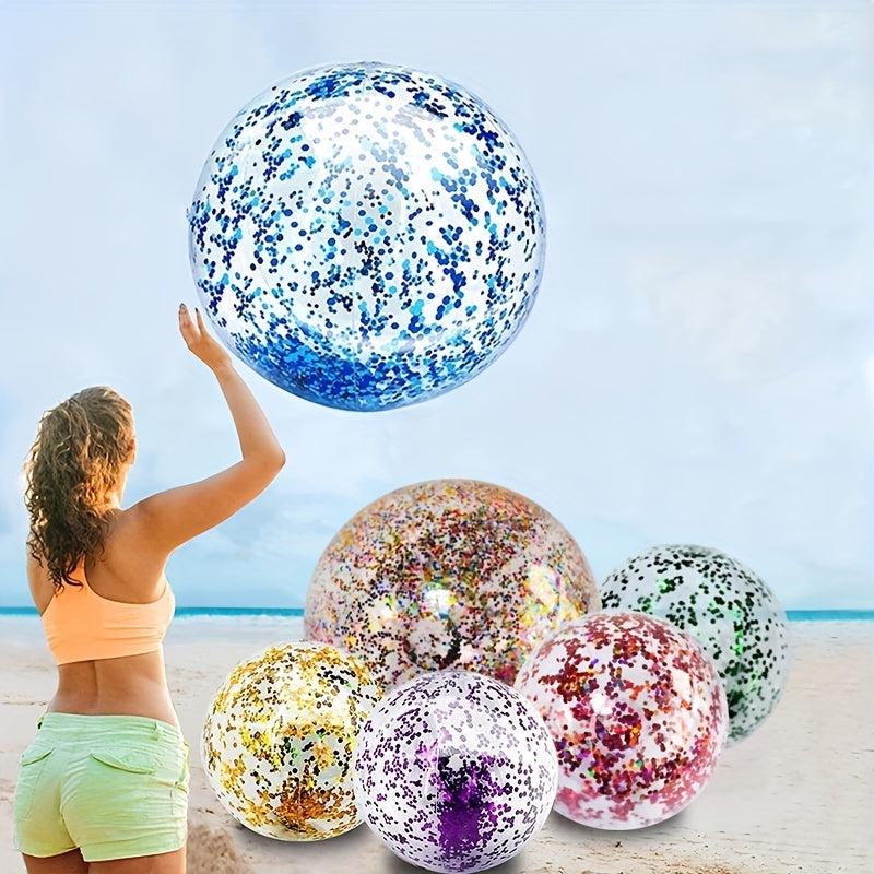 Glitter Ball Water Play Toy Inflatable Sequins Beach Ball
