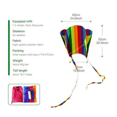 Rainbow Small Pocket Kite Colorful Children's Kite 30m Line