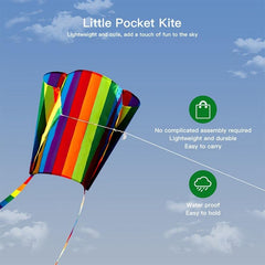 Rainbow Small Pocket Kite Colorful Children's Kite 30m Line