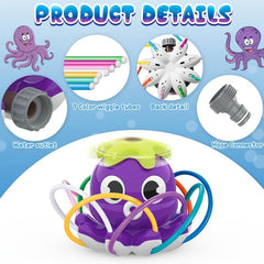 Octopus Water Spray Toy 8 Wiggle Tubes for Kids & Toddlers