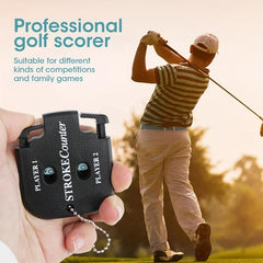 Golf Score Indicator 2 Player Stroke Counter Handheld Scorer Mini Digits Square