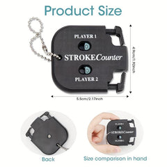 Golf Score Indicator 2 Player Stroke Counter Handheld Scorer Mini Digits Square