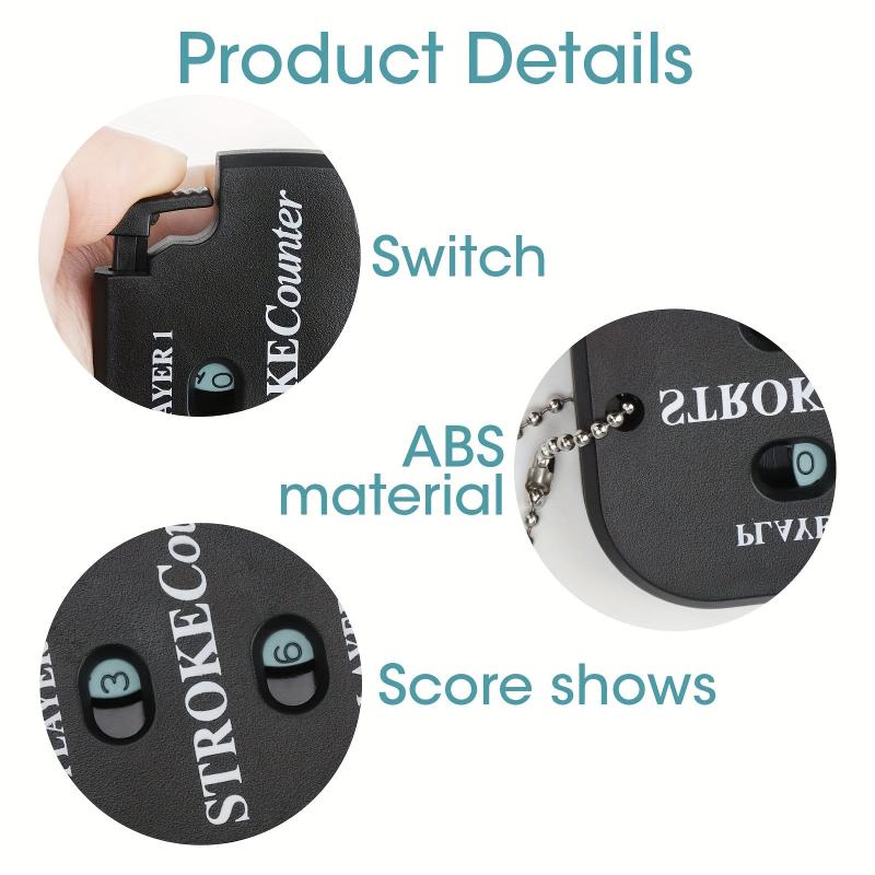 Golf Score Indicator 2 Player Stroke Counter Handheld Scorer Mini Digits Square