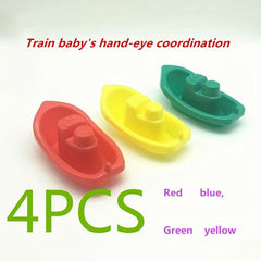 4pcs Little Boats Train Baby Toddler Bath Toy Beach Swimming Pool Water Boats