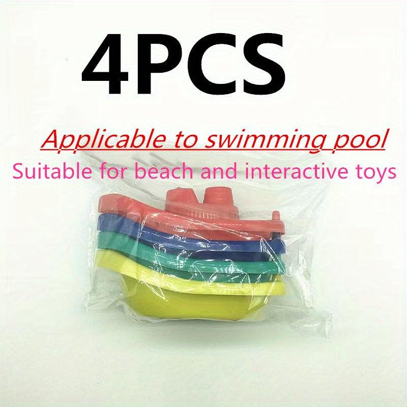 4pcs Little Boats Train Baby Toddler Bath Toy Beach Swimming Pool Water Boats