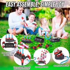 Toy Rocket Launcher For Kids 3 Continuous Shots Launcher Jump Rocket Launcher
