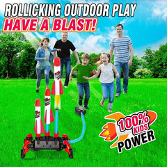 Toy Rocket Launcher For Kids 3 Continuous Shots Launcher Jump Rocket Launcher