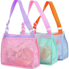 Kids Beach Toy Mesh Bag Seashell Tote for Shells & Toys