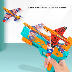 Ejection Aircraft Gun Foam Paper Glider Launcher Toy