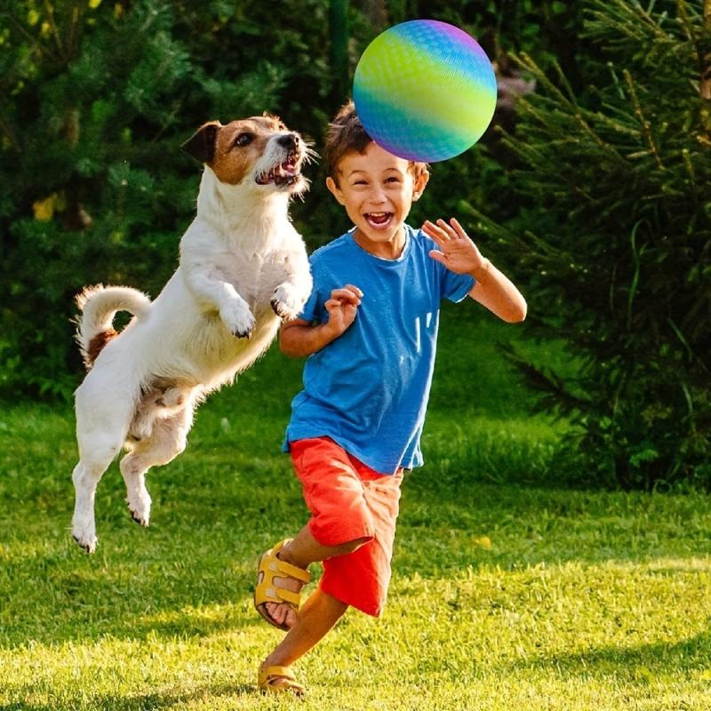 Rainbow Playground Ball For Kids Bouncy 22 86 Cm Kick Ball