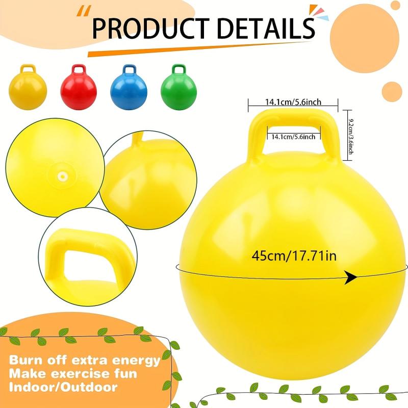 Inflatable Jump Ball Toy with Handle - Bouncy Ball for Boys and Girls