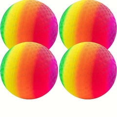 Rainbow Playground Ball Set - 6 9 Inch Kickballs for Kids & Adults