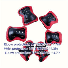 6 Piece Knee Pad Kid's Roller Skating Protector Shoes
