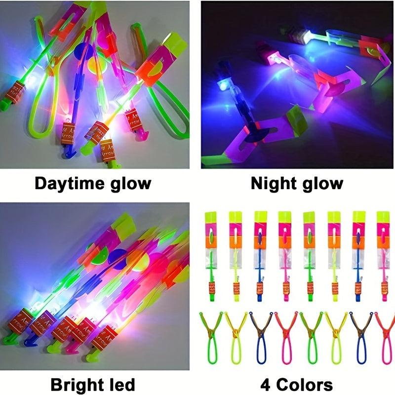 12pcs Luminous Slingshot Dragonfly Night Toys Outdoor Flying Glow In Dark