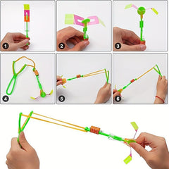 12pcs Luminous Slingshot Dragonfly Night Toys Outdoor Flying Glow In Dark