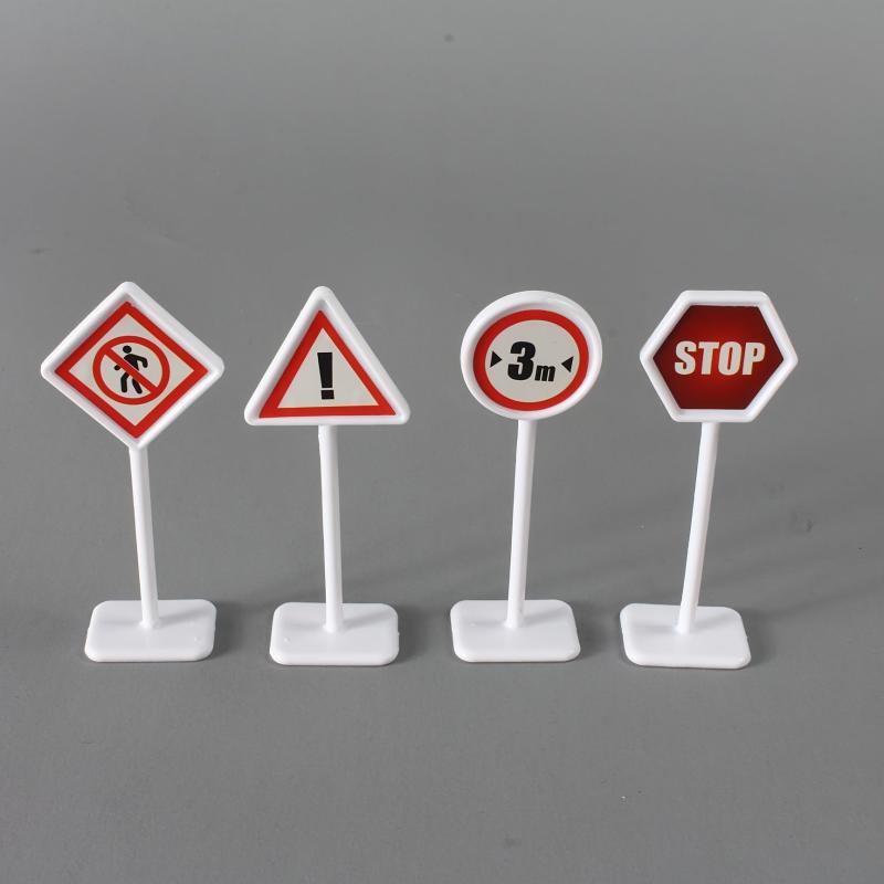 15pcs Road Sign Toy Model City Traffic Road Obstacle Signal Light