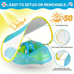 Baby Swimming Float with Sun Protection Canopy
