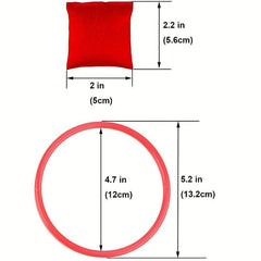 20pcs Nylon Bean Bags Plastic Rings Kids Playset Ring Toss Game