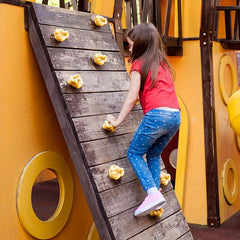 Mixed Plastic Kids Rock Climbing Wall Pan Indoor Playground