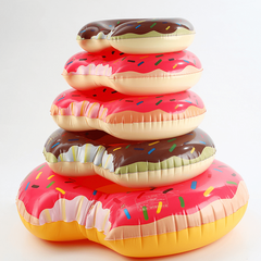 PVC Inflatable Sweet Donut Swim Ring for Adults and Kids
