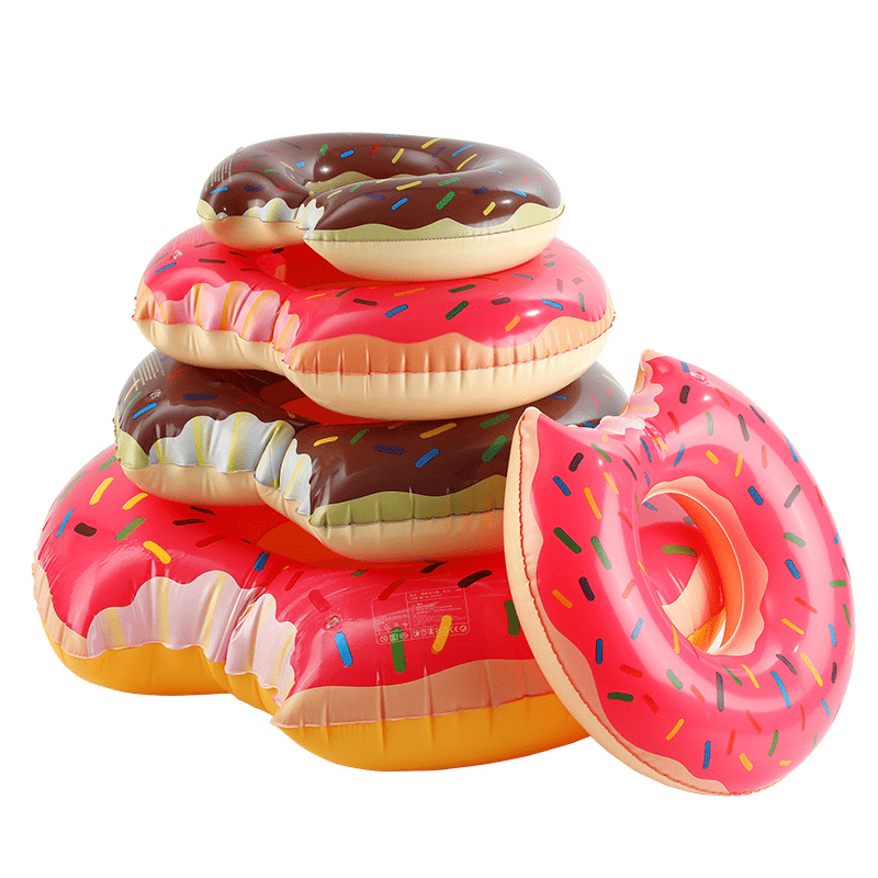 PVC Inflatable Sweet Donut Swim Ring for Adults and Kids