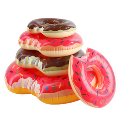 PVC Inflatable Sweet Donut Swim Ring for Adults and Kids