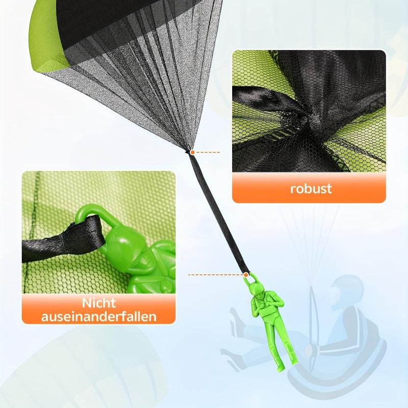 5pcs Tangle Parachute Figures Hand Throw Toy Outdoor Flying Toys