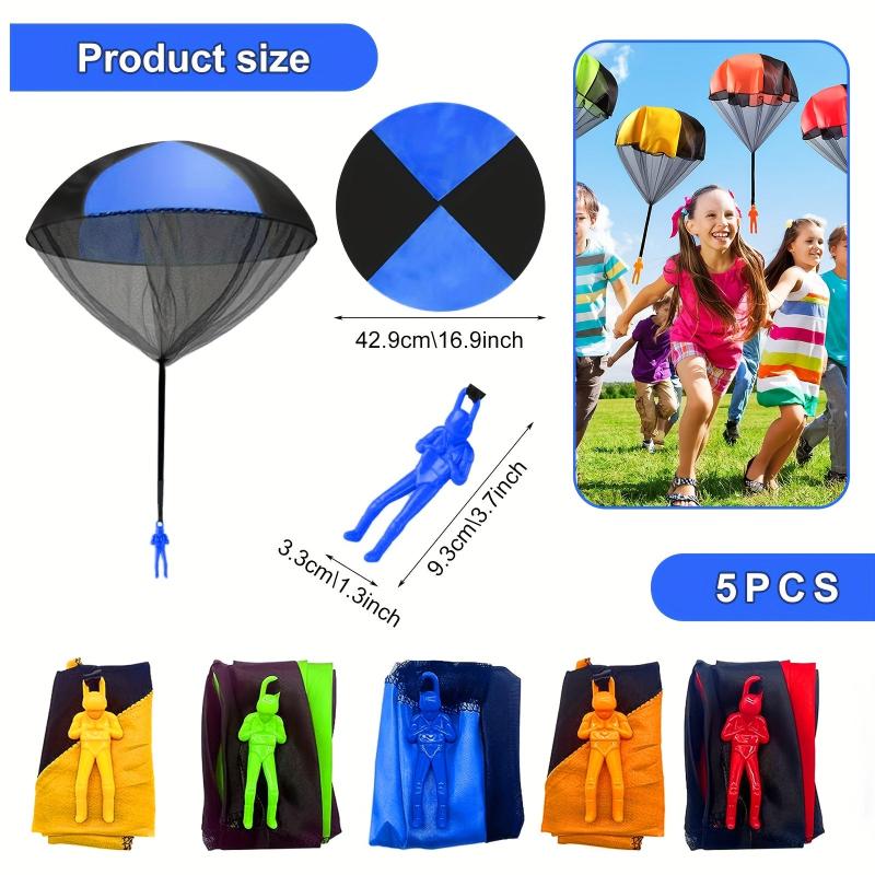 5pcs Tangle Parachute Figures Hand Throw Toy Outdoor Flying Toys