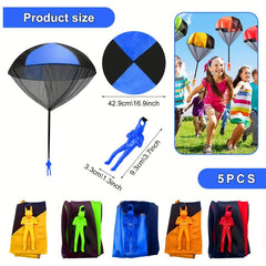 5pcs Tangle Parachute Figures Hand Throw Toy Outdoor Flying Toys