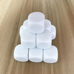 10pcs Acrylic Blank Dice Set, 0.71IN Rounded D6 for Kids