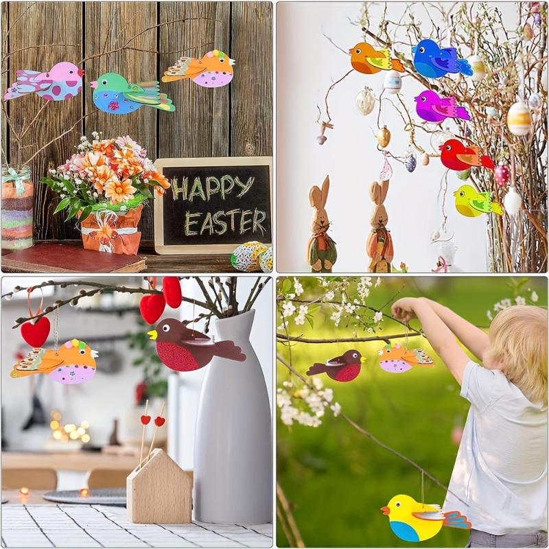 3D Wooden Birds Craft Kit Bird Wind Chime Decoration Gift