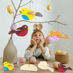 3D Wooden Birds Craft Kit Bird Wind Chime Decoration Gift