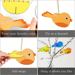 3D Wooden Birds Craft Kit Bird Wind Chime Decoration Gift