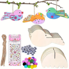3D Wooden Birds Craft Kit Bird Wind Chime Decoration Gift