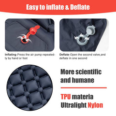 Ultralight Camping Sleeping Pad Inflatable Mattress with Pillows