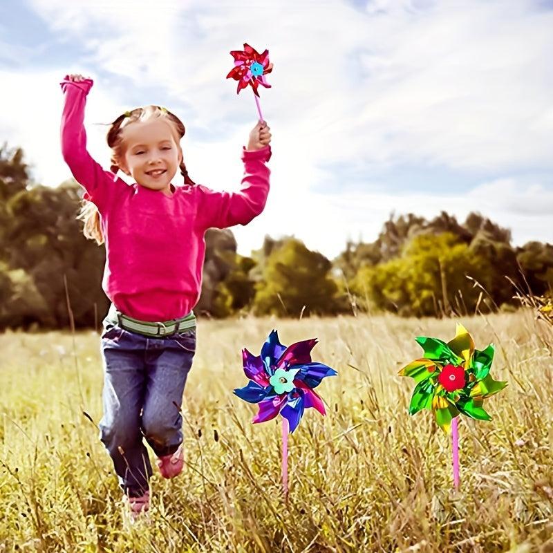100pcs Plastic Pinwheels Kids Party Favors DIY Lawn Windmill