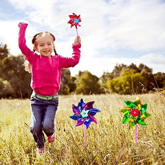 100pcs Plastic Pinwheels Kids Party Favors DIY Lawn Windmill